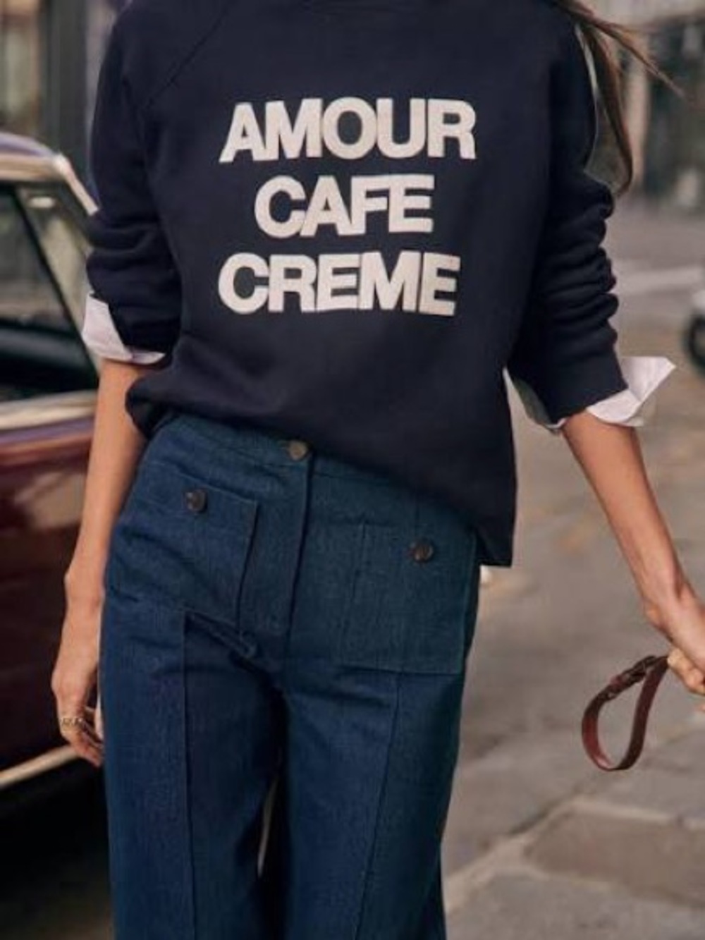 Sezane Amour Cafe Crème Sweatshirt